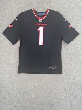 Houston Texans Nike Diggs #1 short sleeve jersey kids Large Black Red On Field